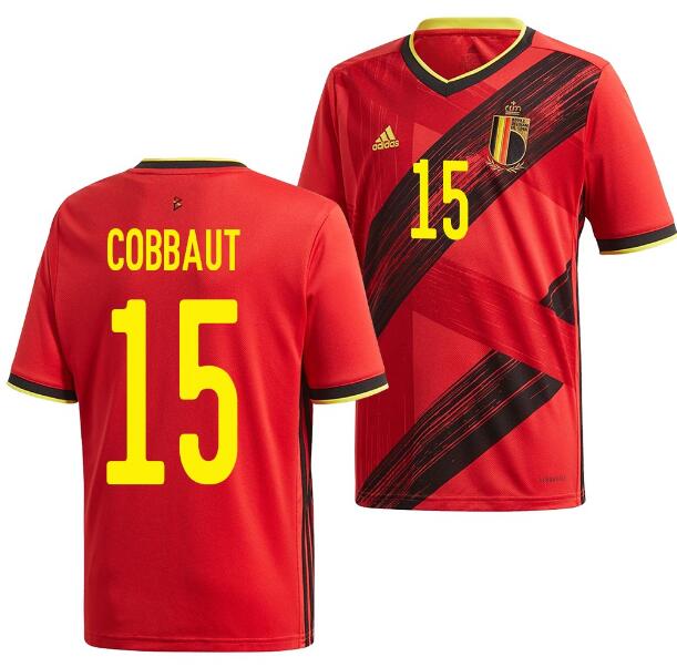 2020 EURO Belgium Home Kit Soccer Jersey Elias Cobbaut #15